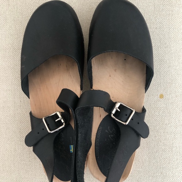 Lotta From Stockholm Black Leather Clogs - Picture 7 of 9